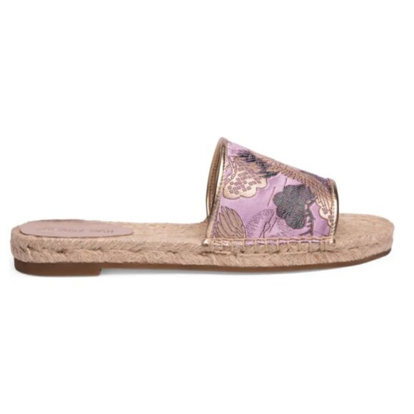 Johnny Was 'Crane' Brocade Flat Jute Espadrille Sandals, Lilac - Picture 4 of 4